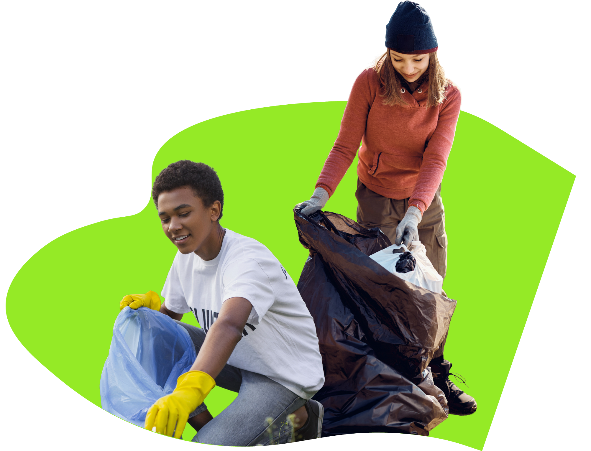 J&oacute;venes reciclando